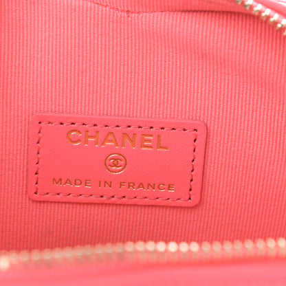 Chanel Lambskin Quilted CC In Love Heart Clutch With Chain Pink 6 of 10