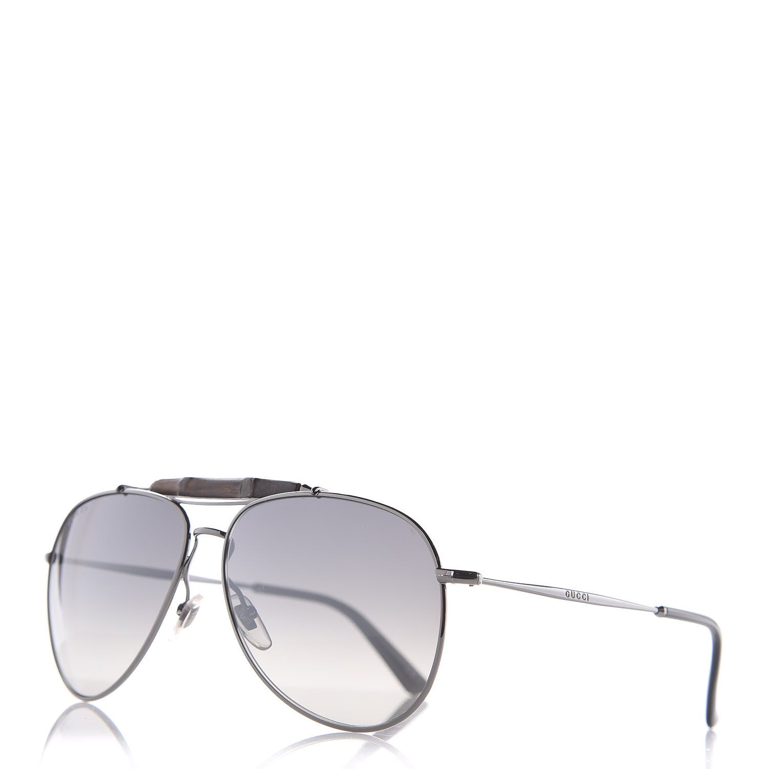 Gucci Bamboo Aviator GG 2235/S Sunglasses Gray Gunmetal 1 of 7