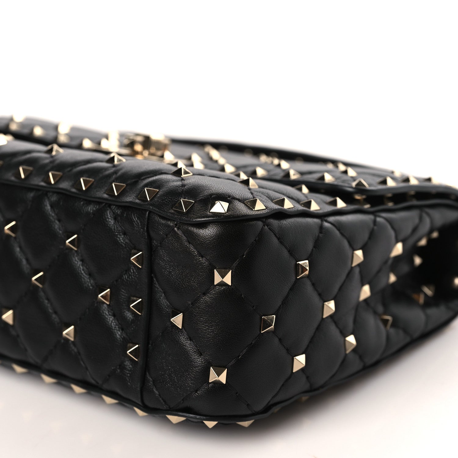 Valentino Garavani Lambskin Medium Rockstud Spike Shoulder Bag Black 8 of 8