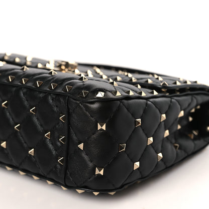 Valentino Garavani Lambskin Medium Rockstud Spike Shoulder Bag Black 8 of 8