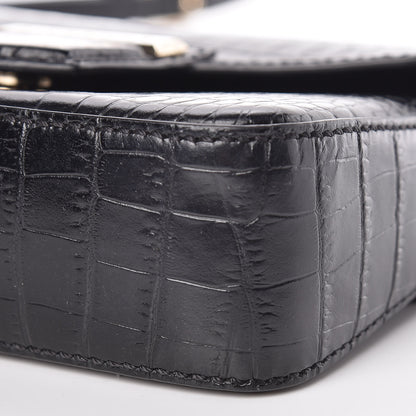 Givenchy Calfskin Crocodile Embossed Mini Nobile Shoulder Bag Black 11 of 11