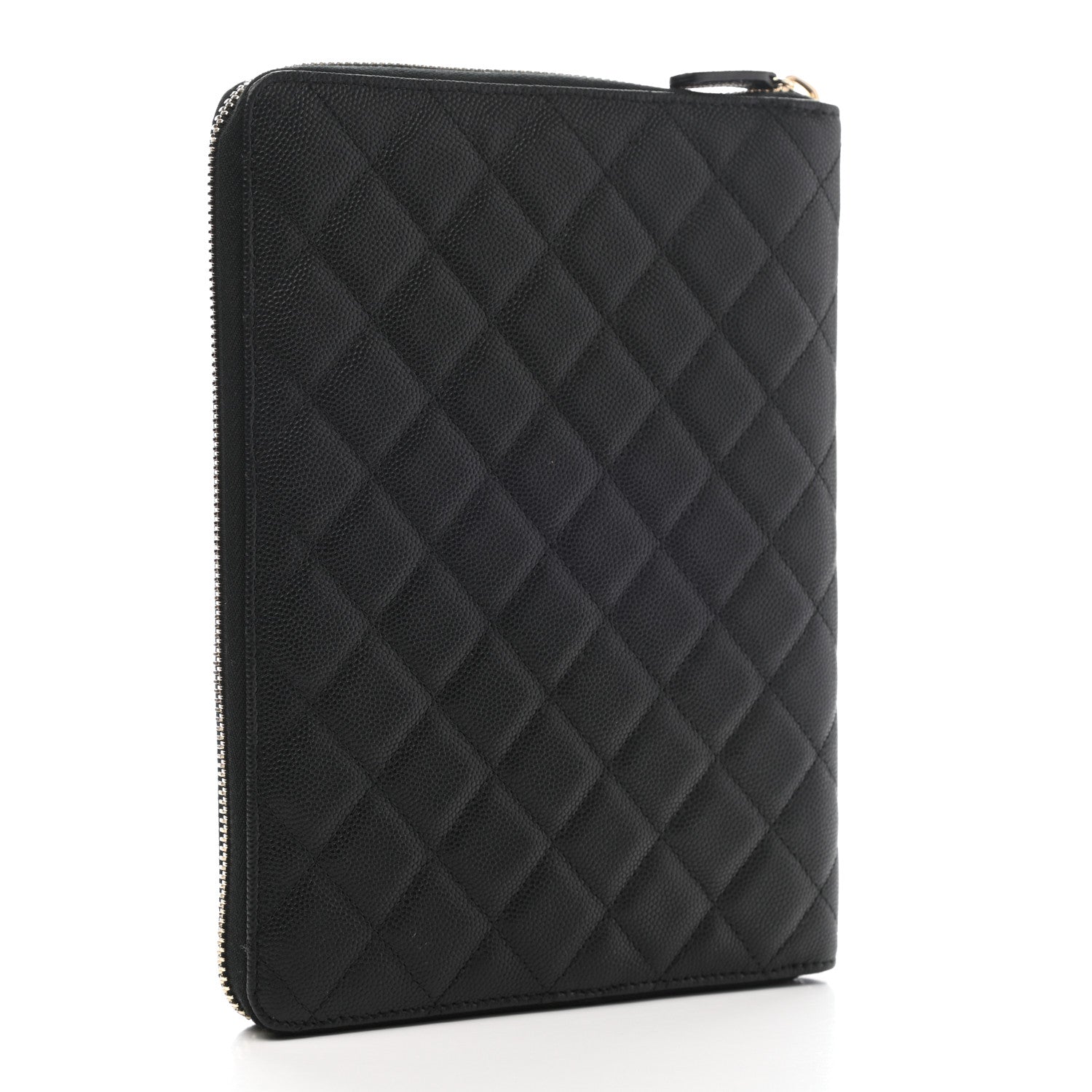 Chanel Caviar Quilted Zip Around Notebook Agenda Cover Black 3 of 9