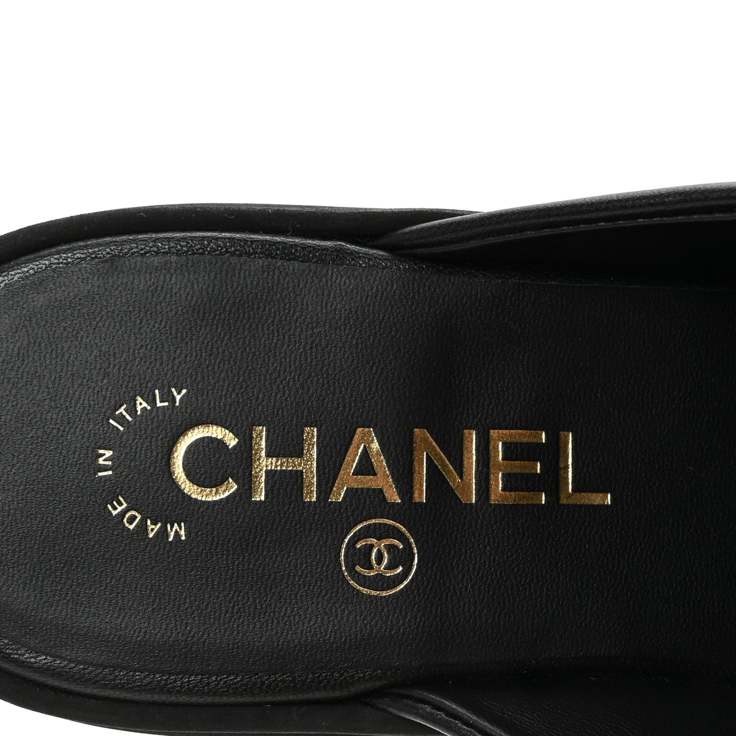 Lambskin Quilted CC Turnlock Mules 39 Black