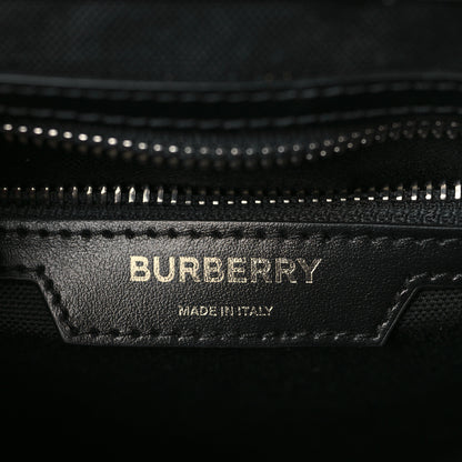 Burberry Calfskin Embossed Check Messenger Bag Black 6 of 9