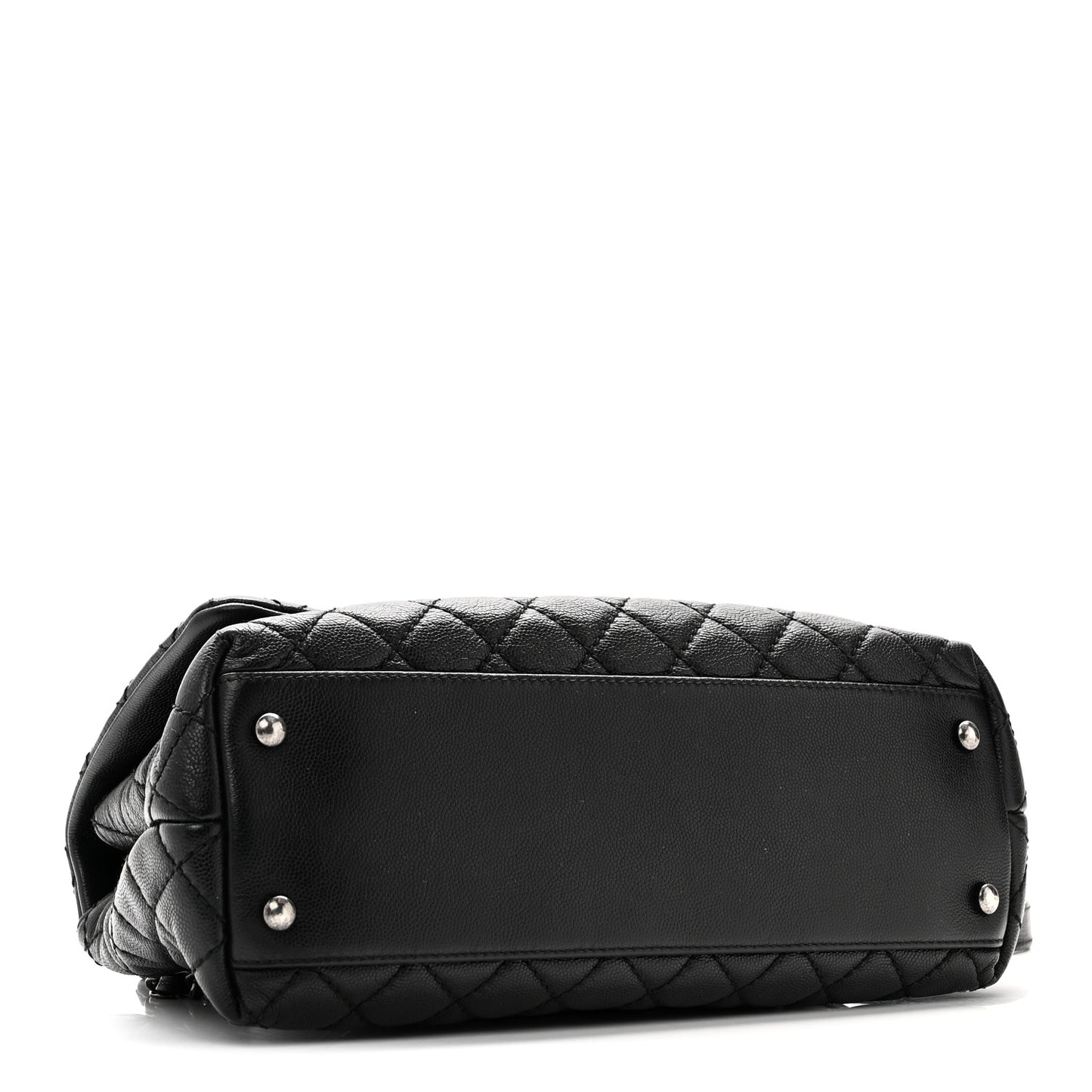 Caviar Quilted Small Coco Handle Flap Black