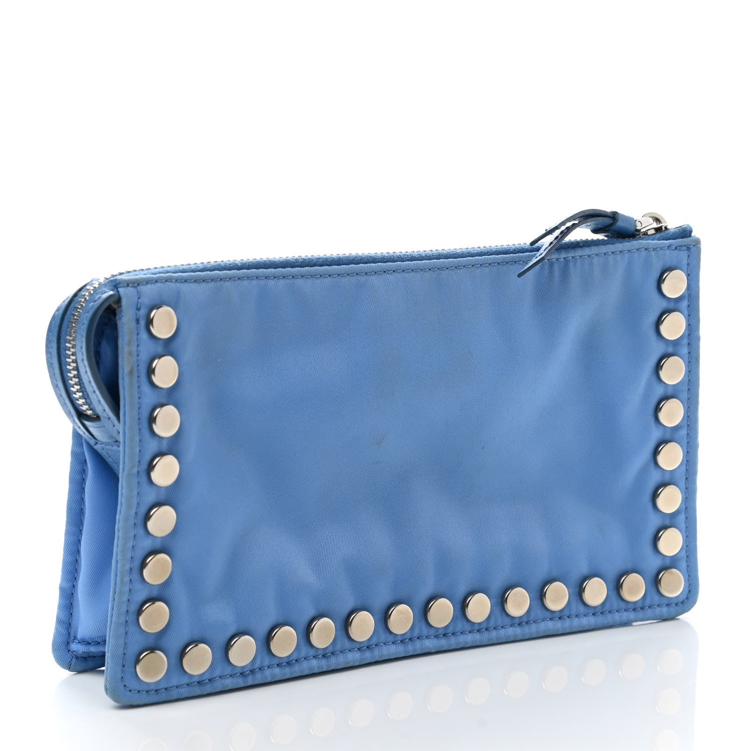 Prada Nylon Studded Etiquette Cosmetic Pouch Bleuette 3 of 7
