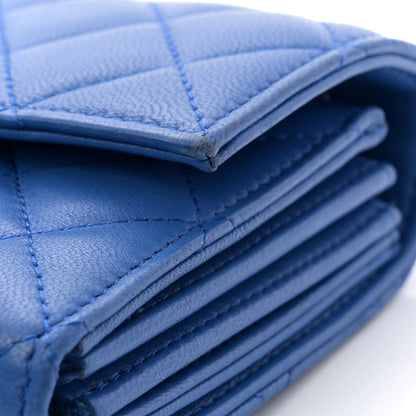 Chanel Lambskin Quilted Clutch with Chain Blue 11 of 13