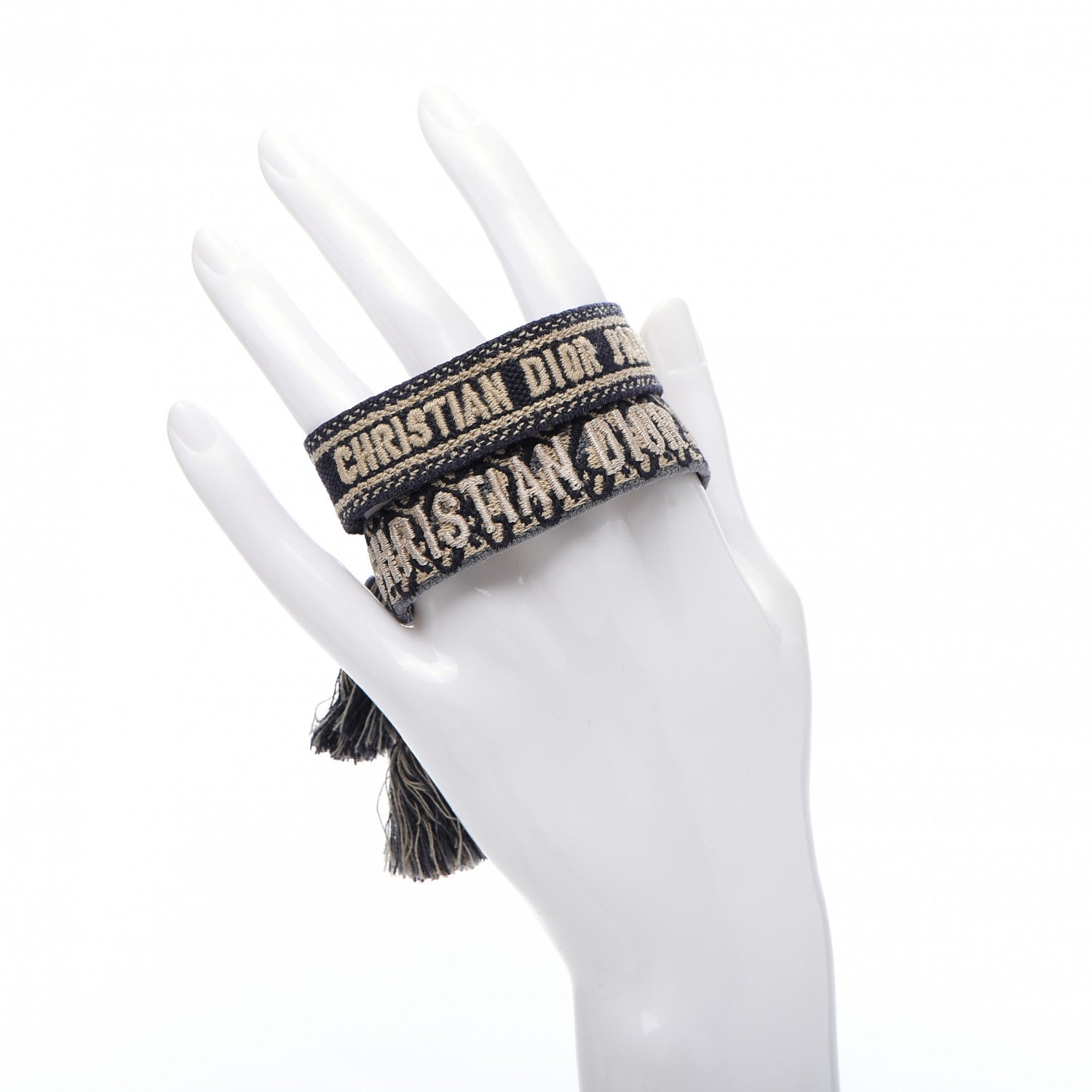 Christian Dior Woven Cotton J'Adior Friendship Bracelet Set Navy 2 of 5