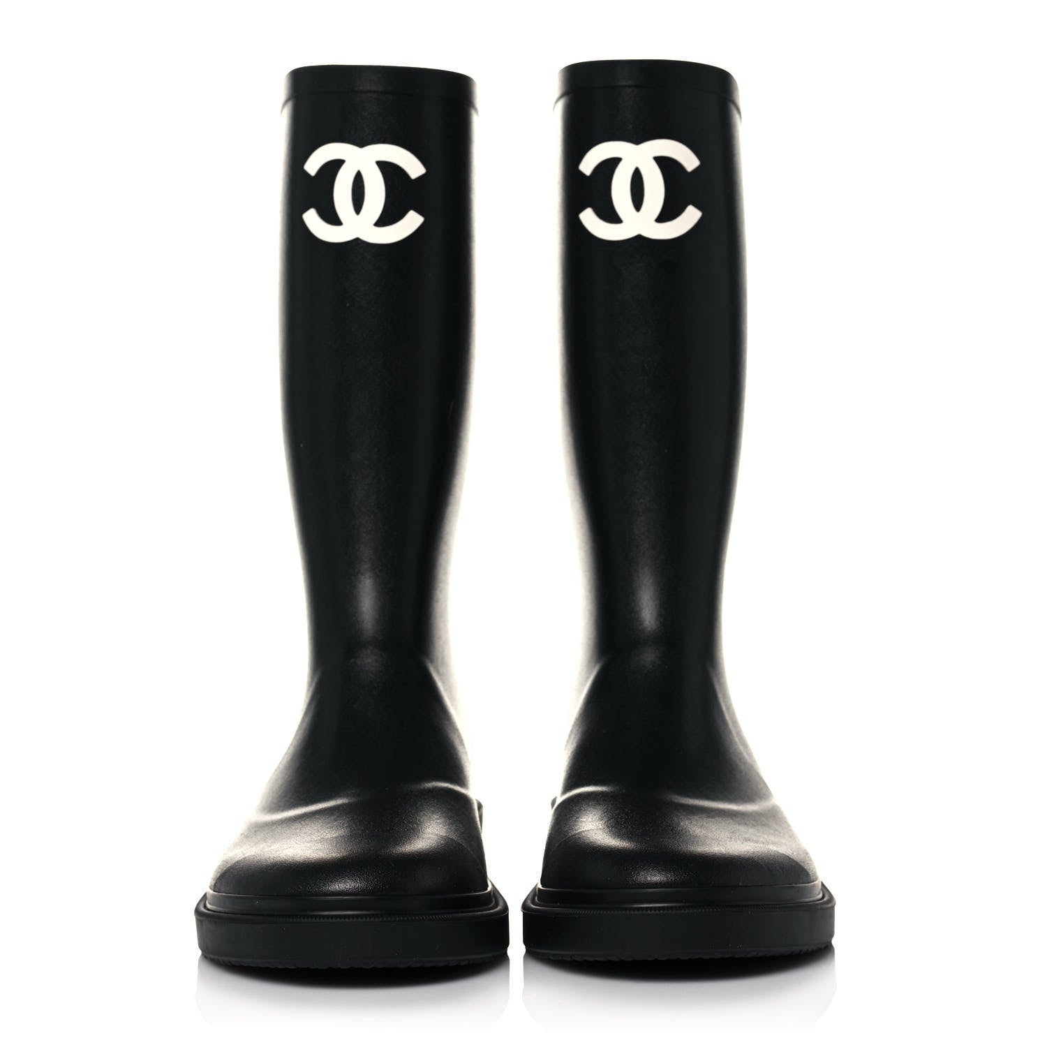 Chanel Caoutchouk CC High Boots 39 Black 2 of 7