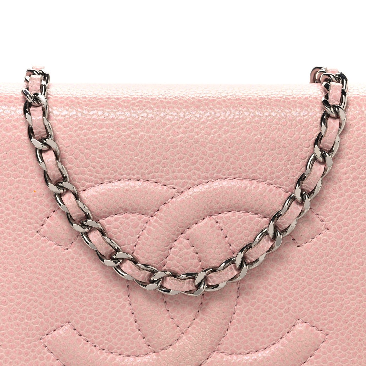 Chanel Caviar Timeless CC Wallet on Chain WOC Pink 8 of 10
