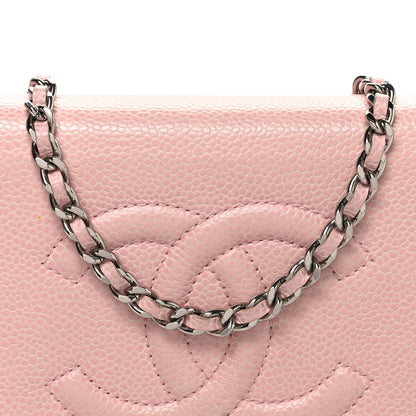 Chanel Caviar Timeless CC Wallet on Chain WOC Pink 8 of 10