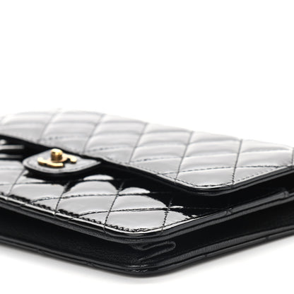Chanel Patent Quilted Wallet On Chain WOC Black 10 of 10