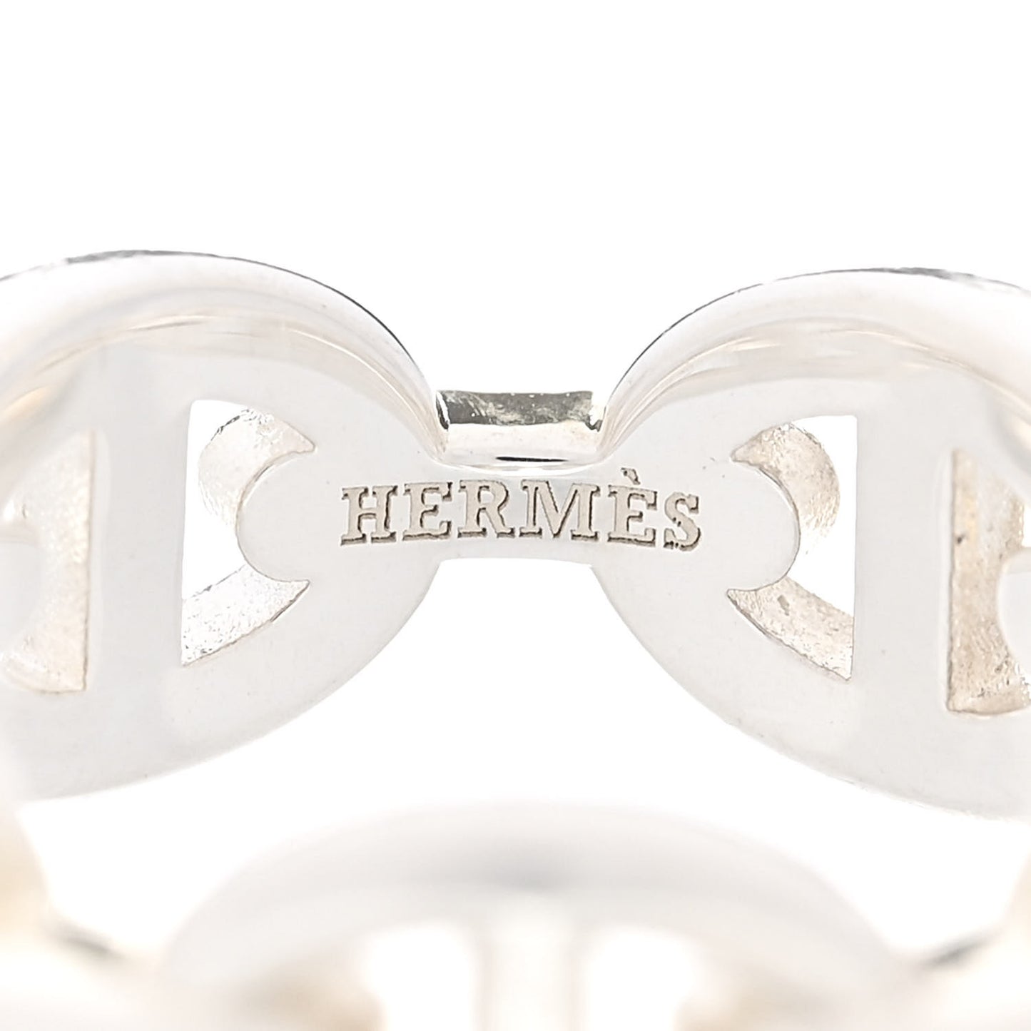 Sterling Silver PM Chaine d'Ancre Enchainee Band Ring 50 5.25
