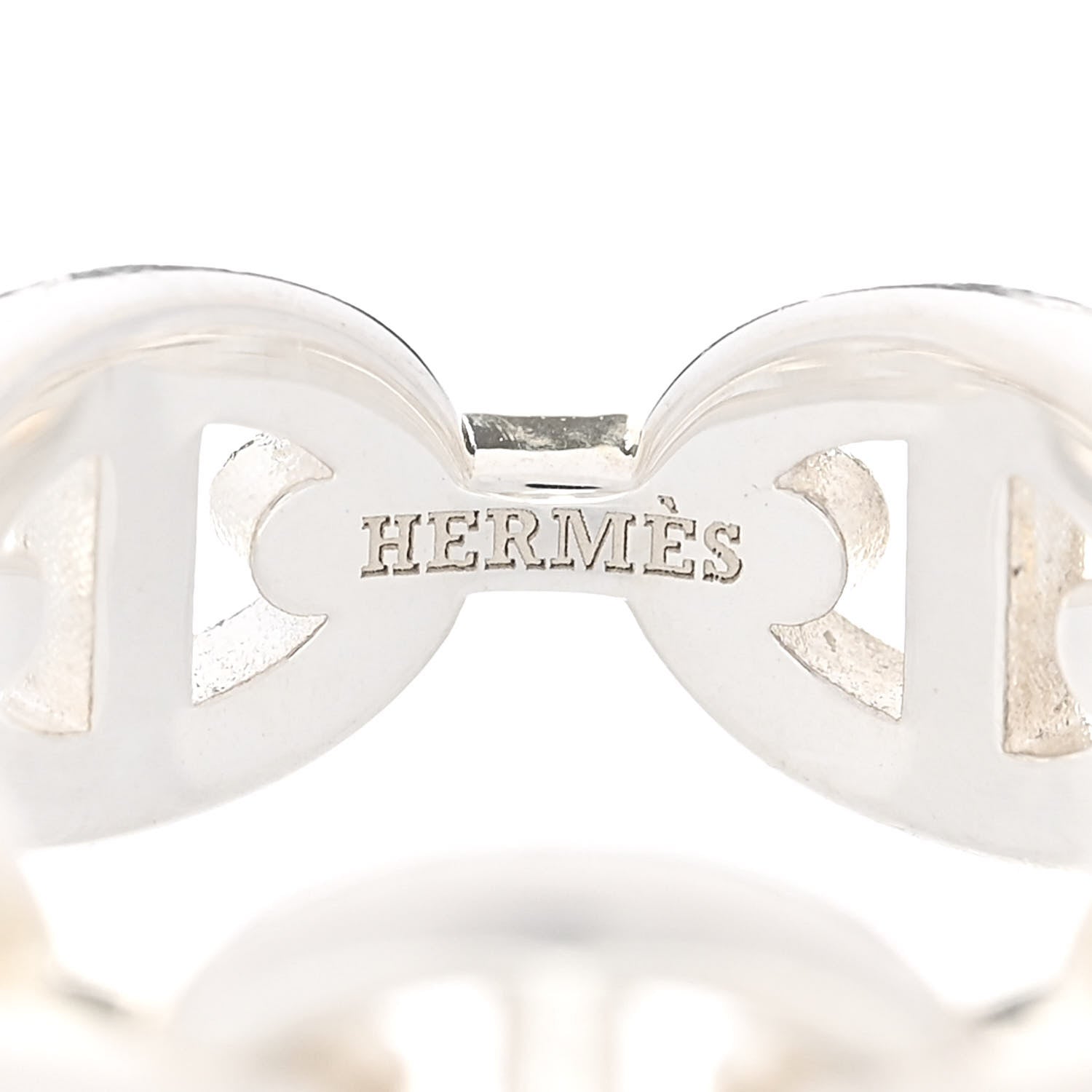 Hermes Sterling Silver PM Chaine d'Ancre Enchainee Band Ring 50 5.25 4 of 8