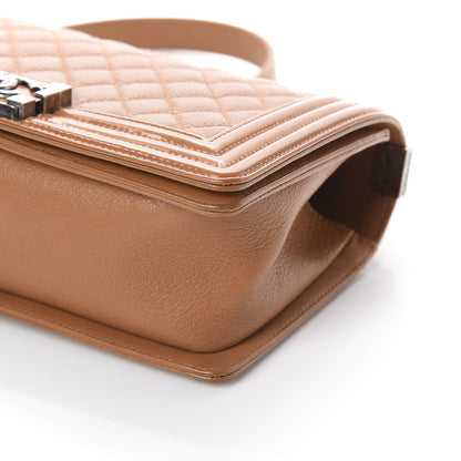 Chanel Patent Goatskin Quilted Medium Boy Flap Tan 9 of 9