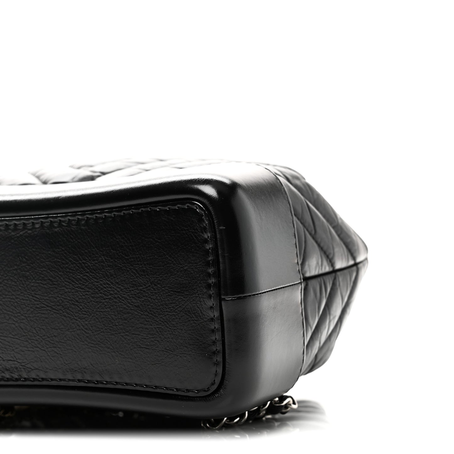 Aged Calfskin Chevron Quilted Small Gabrielle Backpack Black
