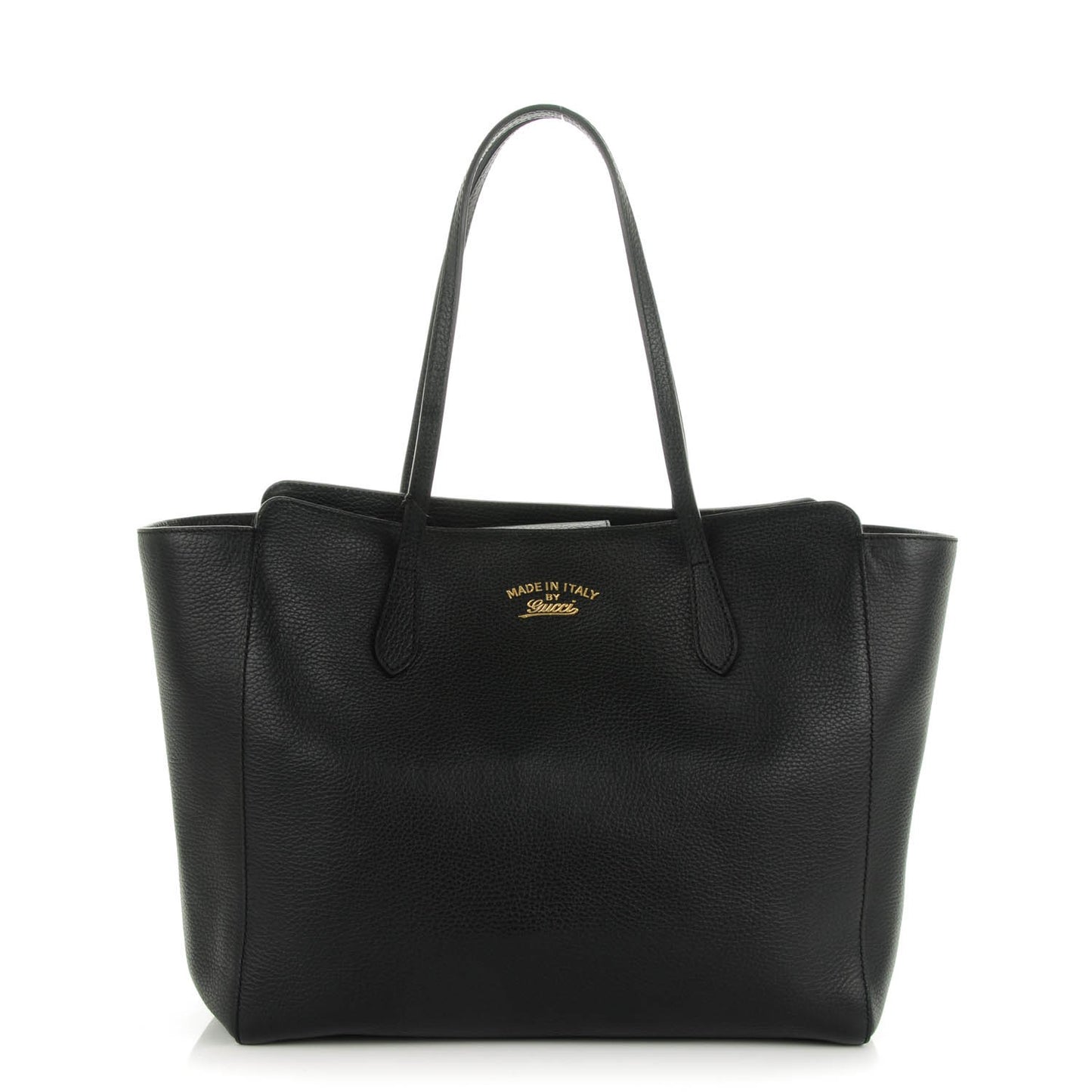 Pebbled Calfskin Medium Swing Tote Black