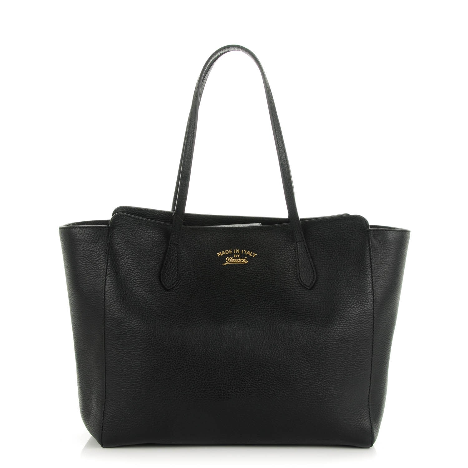 Gucci Pebbled Calfskin Medium Swing Tote Black 1 of 6