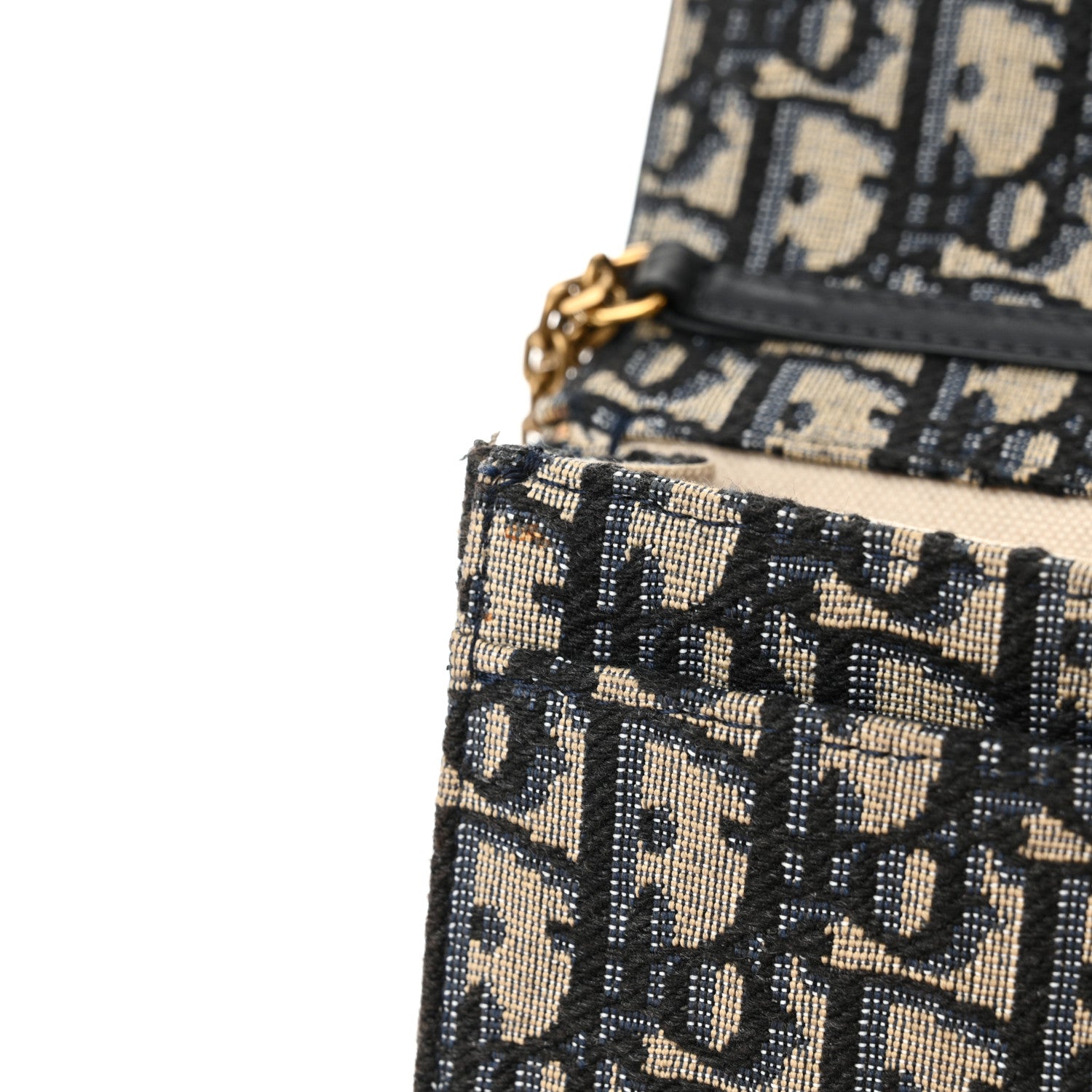 Christian Dior Oblique Saddle Chain Pouch Blue 12 of 12