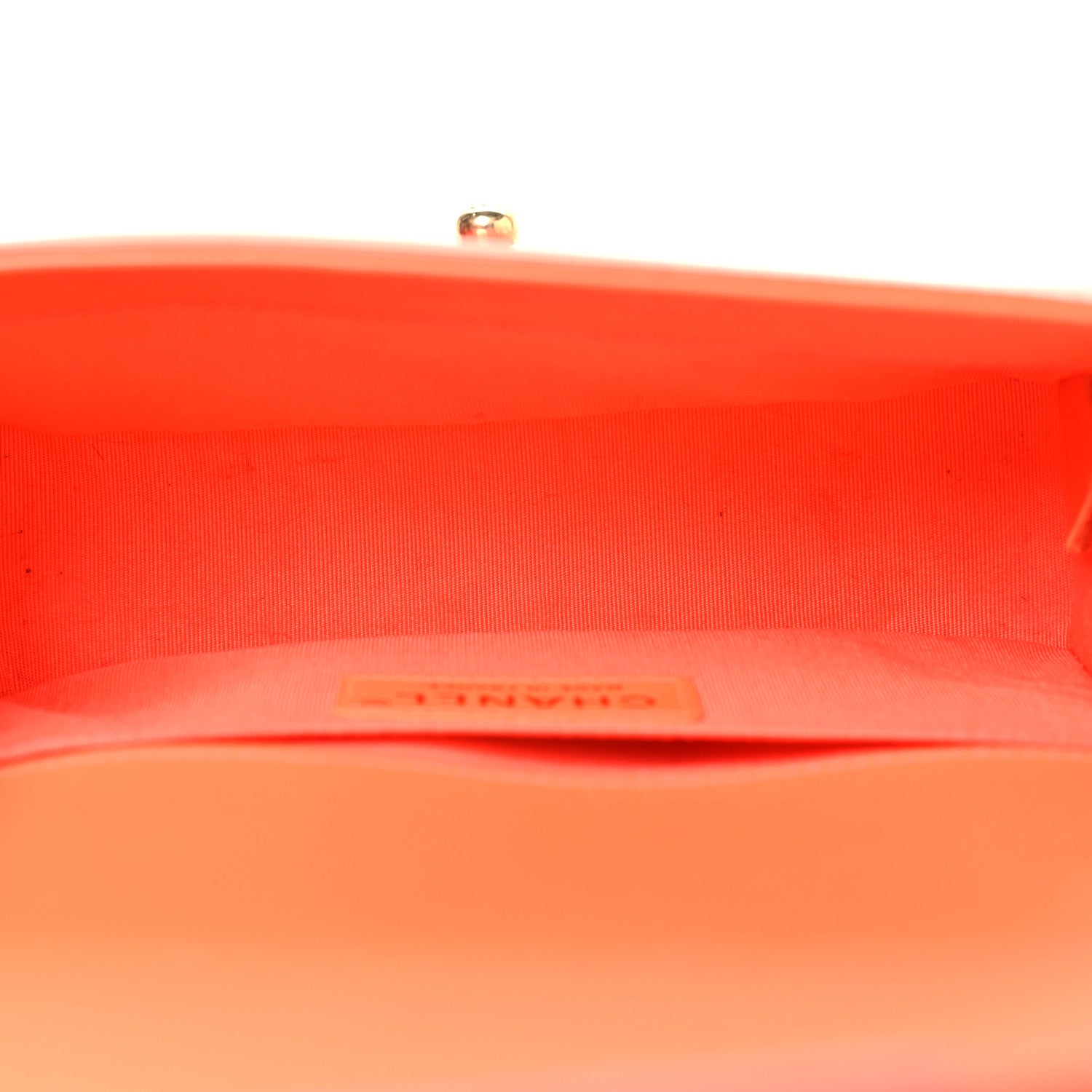 Chanel Patent Calfskin Quilted Small Boy Flap Orange 5 of 12