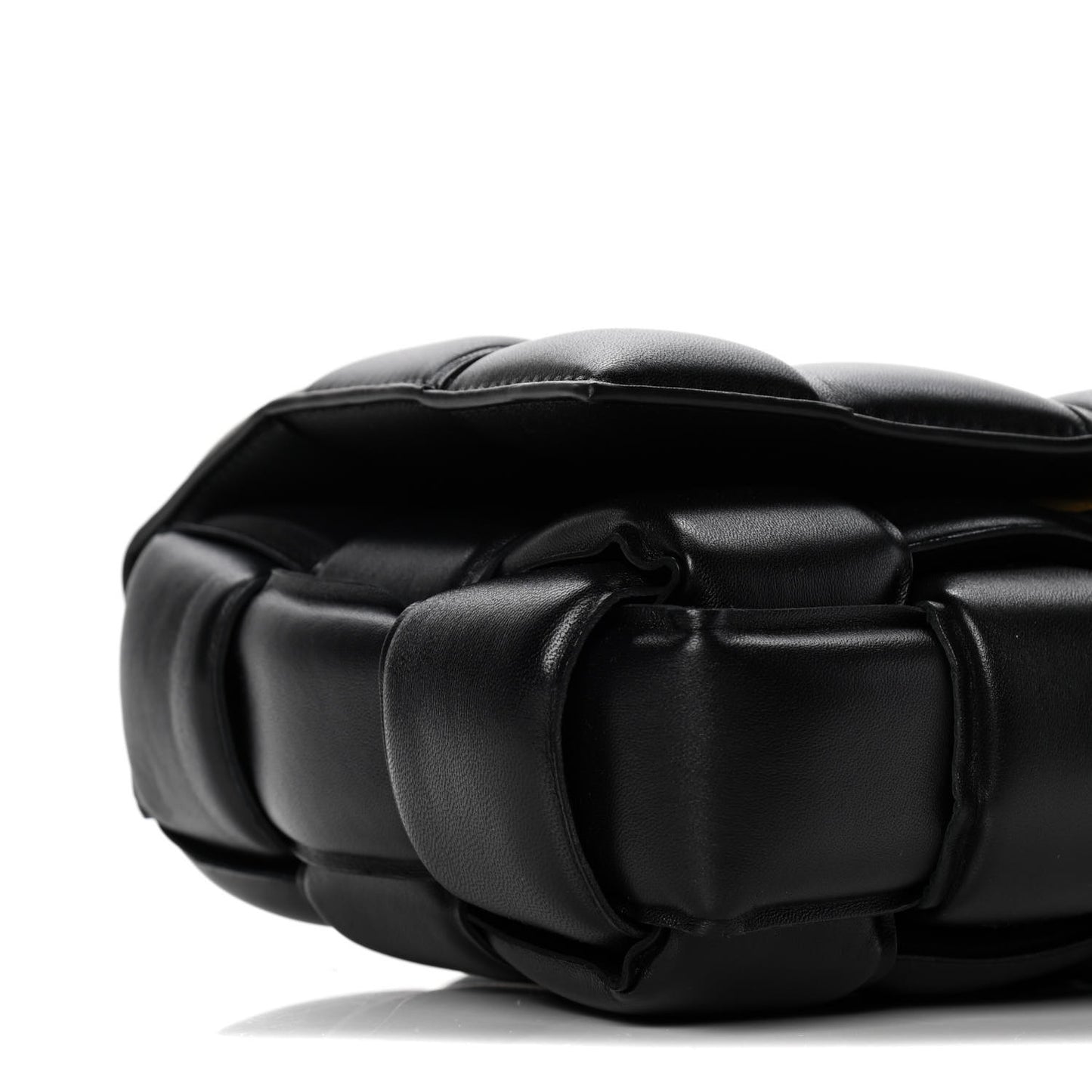 Nappa Maxi Intreccio Padded Cassette Crossbody Bag Black