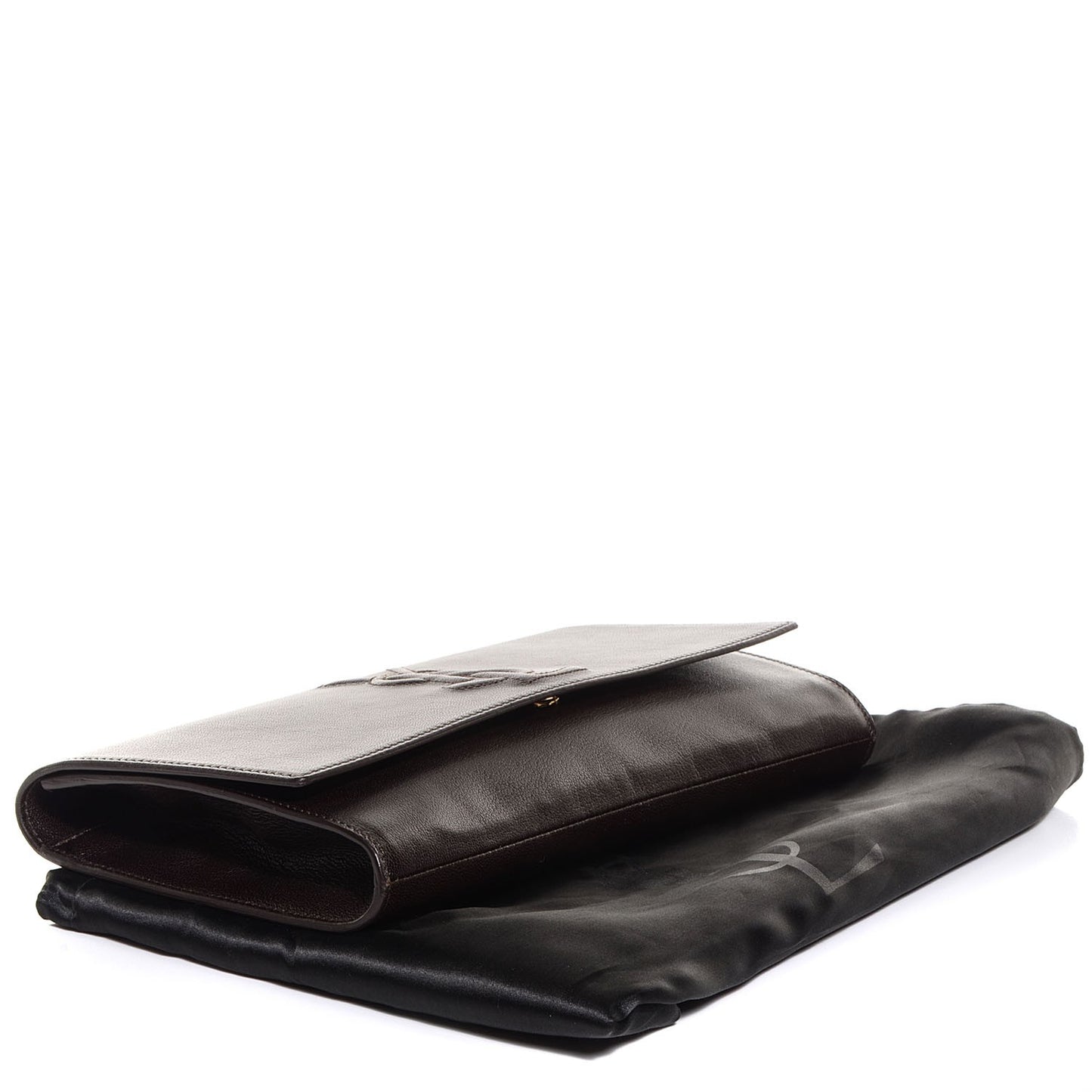 Goatskin Large Belle de Jour Clutch Brown