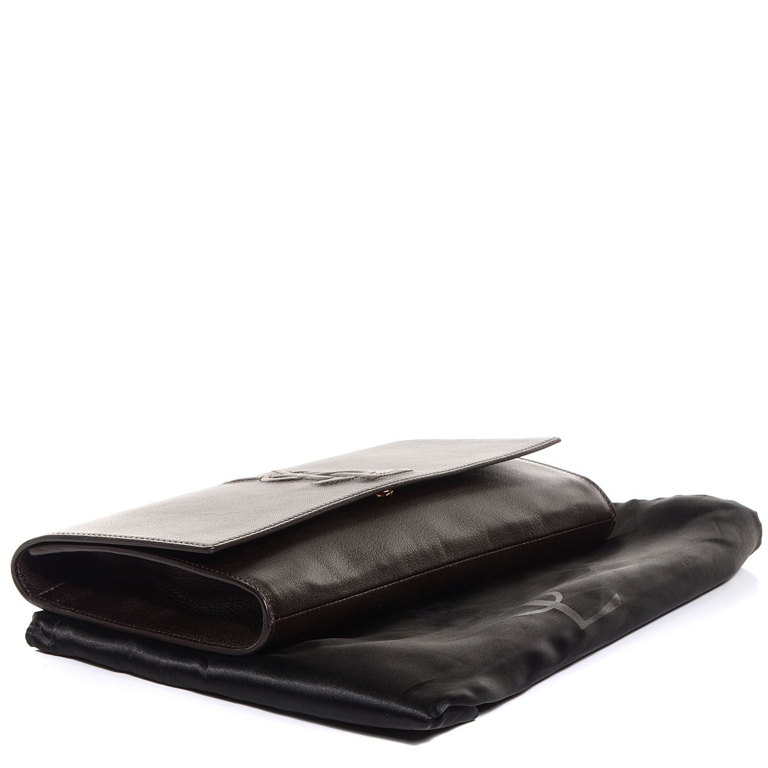 Saint Laurent Goatskin Large Belle de Jour Clutch Brown 4 of 7