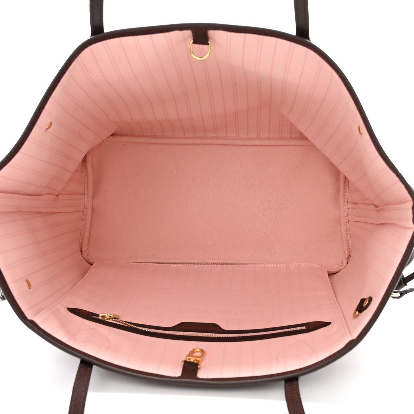 LOUIS VUITTON Damier Ebene Neo Neverfull MM Rose Ballerine