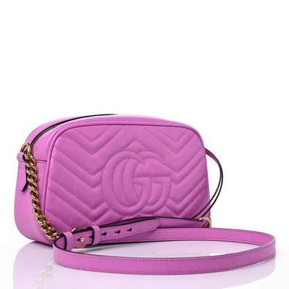 Gucci Calfskin Matelasse Small GG Marmont Chain Shoulder Bag Candy Mousse 3 of 12
