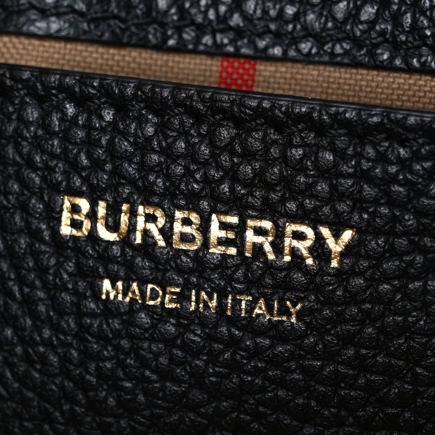 Burberry Grainy Calfskin Vintage Check Note Crossbody Bag Black