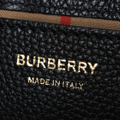 Burberry Grainy Calfskin Vintage Check Note Crossbody Bag Black 6 of 9