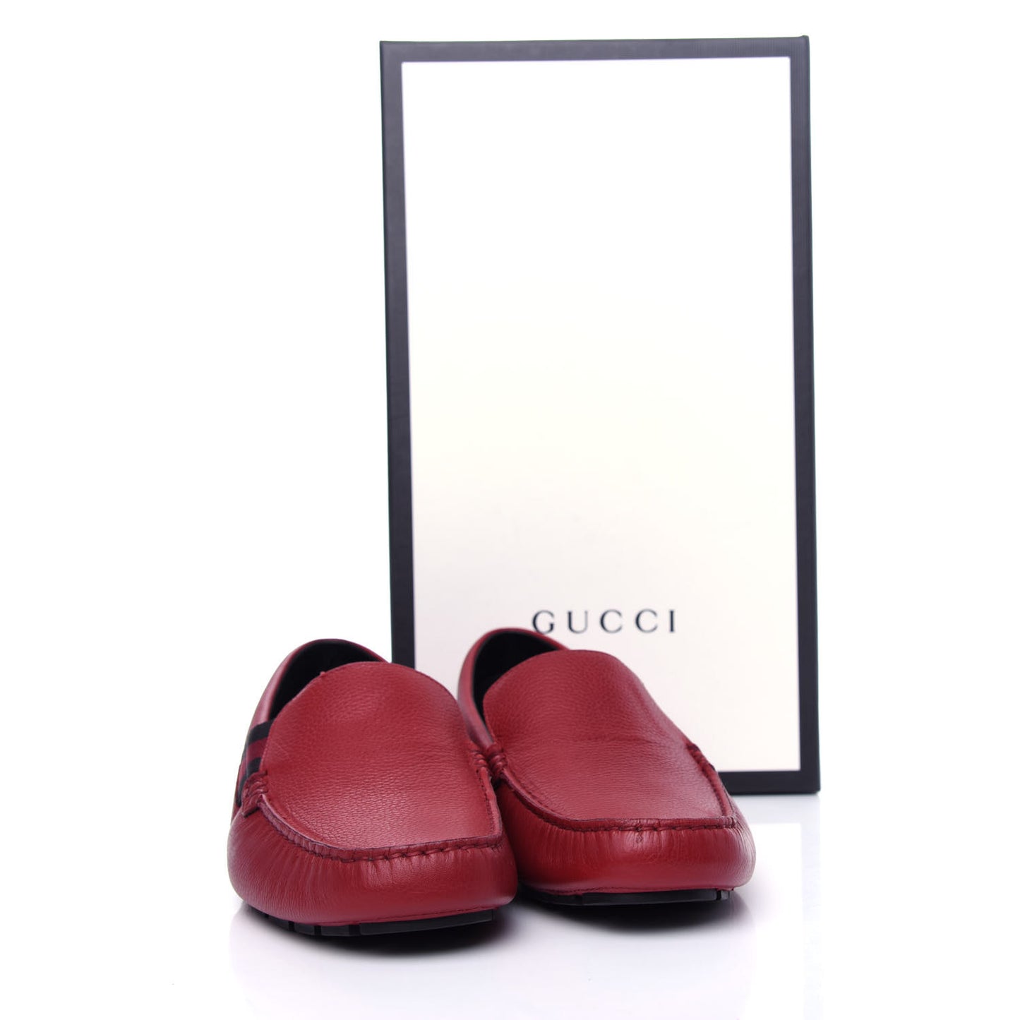 Calfskin Web Mens Driver Loafers 7.5 Red