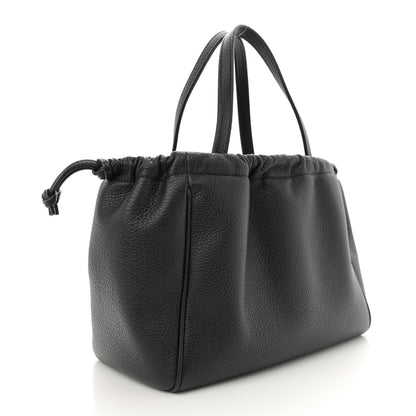 Celine Calfskin Cuir Small Triomphe Cabas Drawstring Black 3 of 10