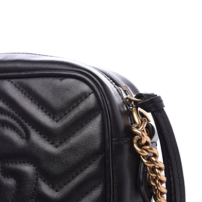 Gucci Calfskin Matelasse Mini GG Marmont Chain Shoulder Bag Black 13 of 13