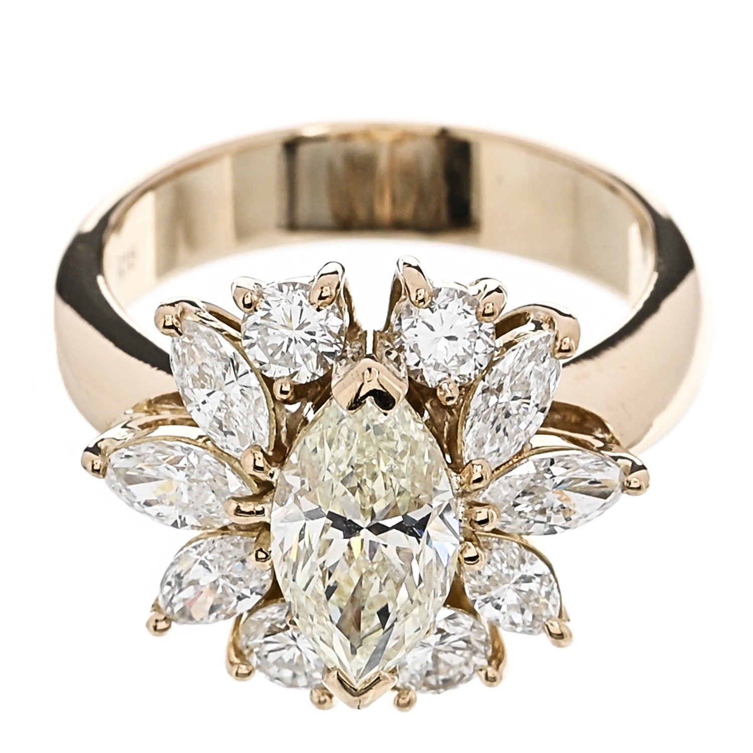 Parker & West by FASHIONPHILE 18K Yellow Gold Yellow Diamond 2.98ctw Flower Ring 53 6.25 7 of 10