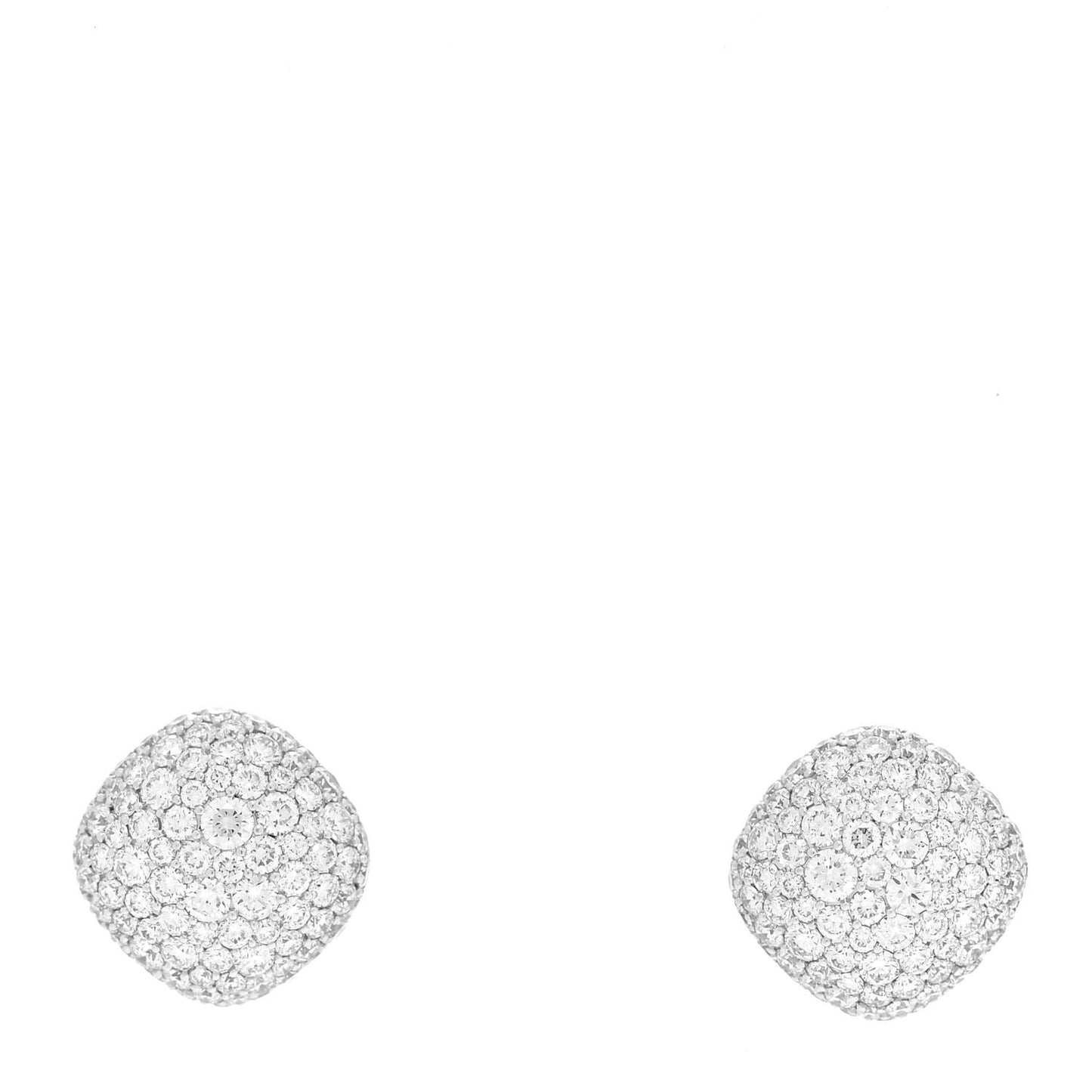 18K White Gold Diamond Pave Earrings