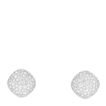David Yurman 18K White Gold Diamond Pave Earrings 1 of 5