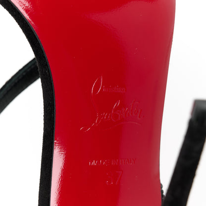 Christian Louboutin Crystal PVC Strass Rosalie 100 Sandals 37 Black Jet 8 of 9