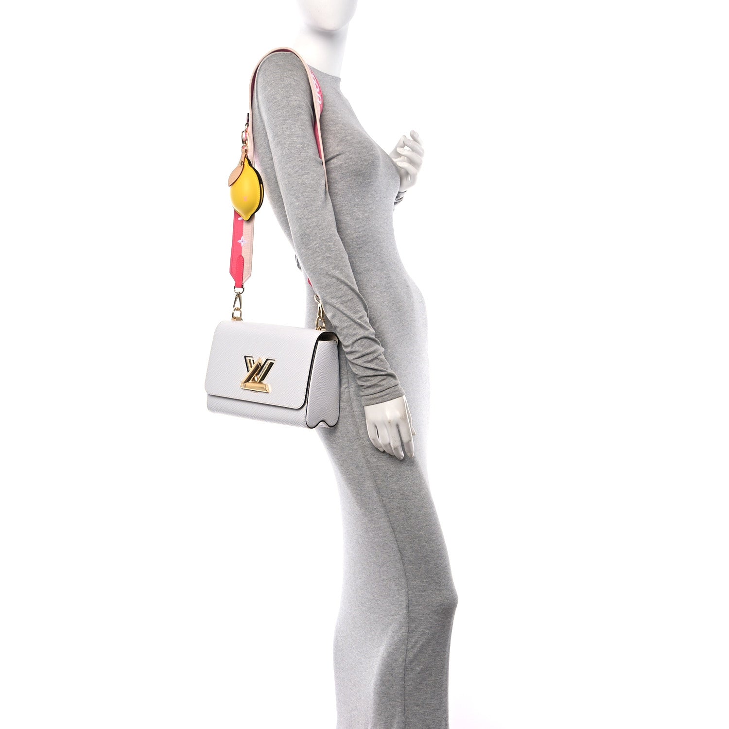 Louis Vuitton Epi Twist Shoulder Bag MM White Pink 2 of 9