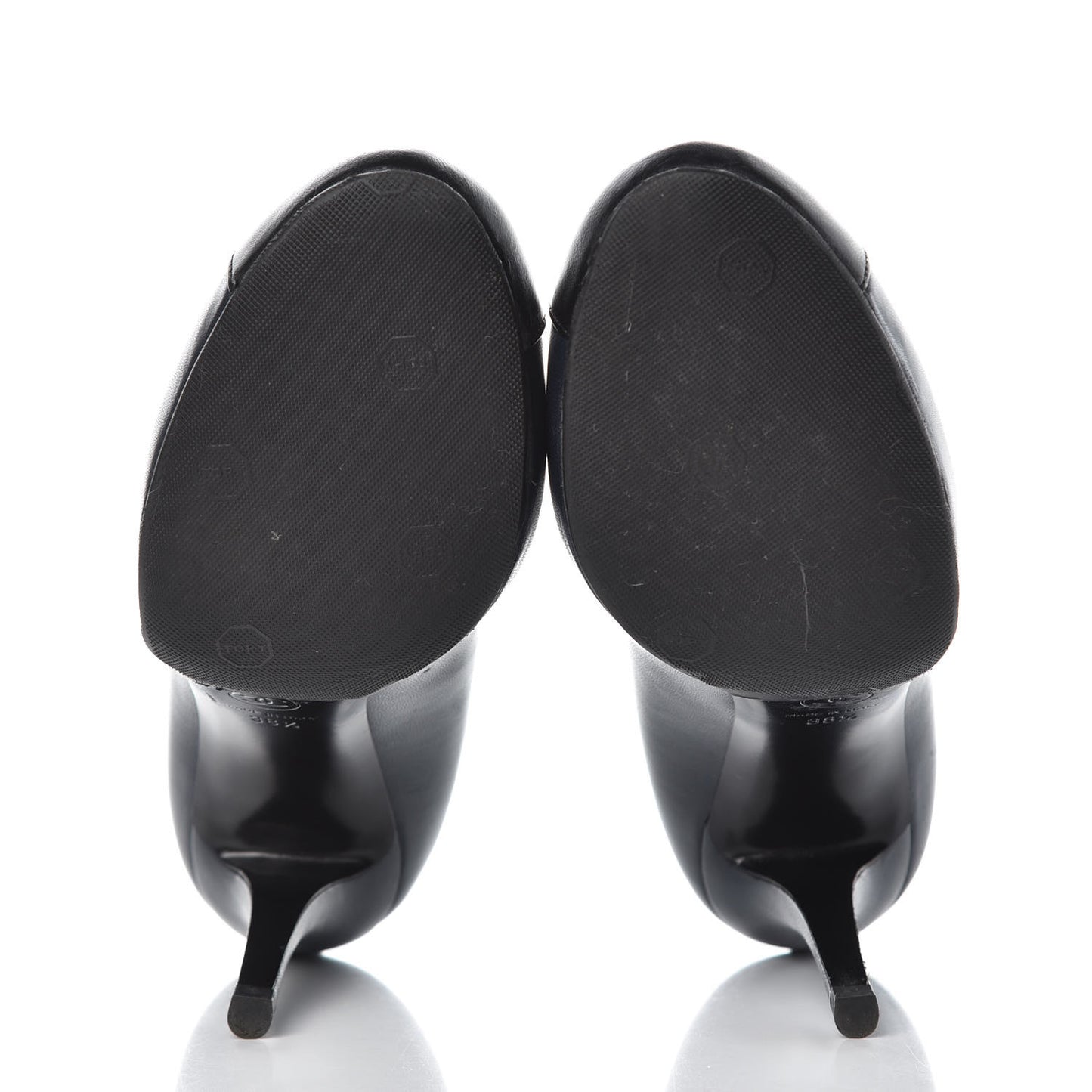 Lambskin Cap Toe CC Pumps 38.5 Marine Fonce Black