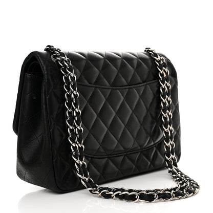 Chanel Lambskin Quilted Jumbo Double Flap Black 2 of 18