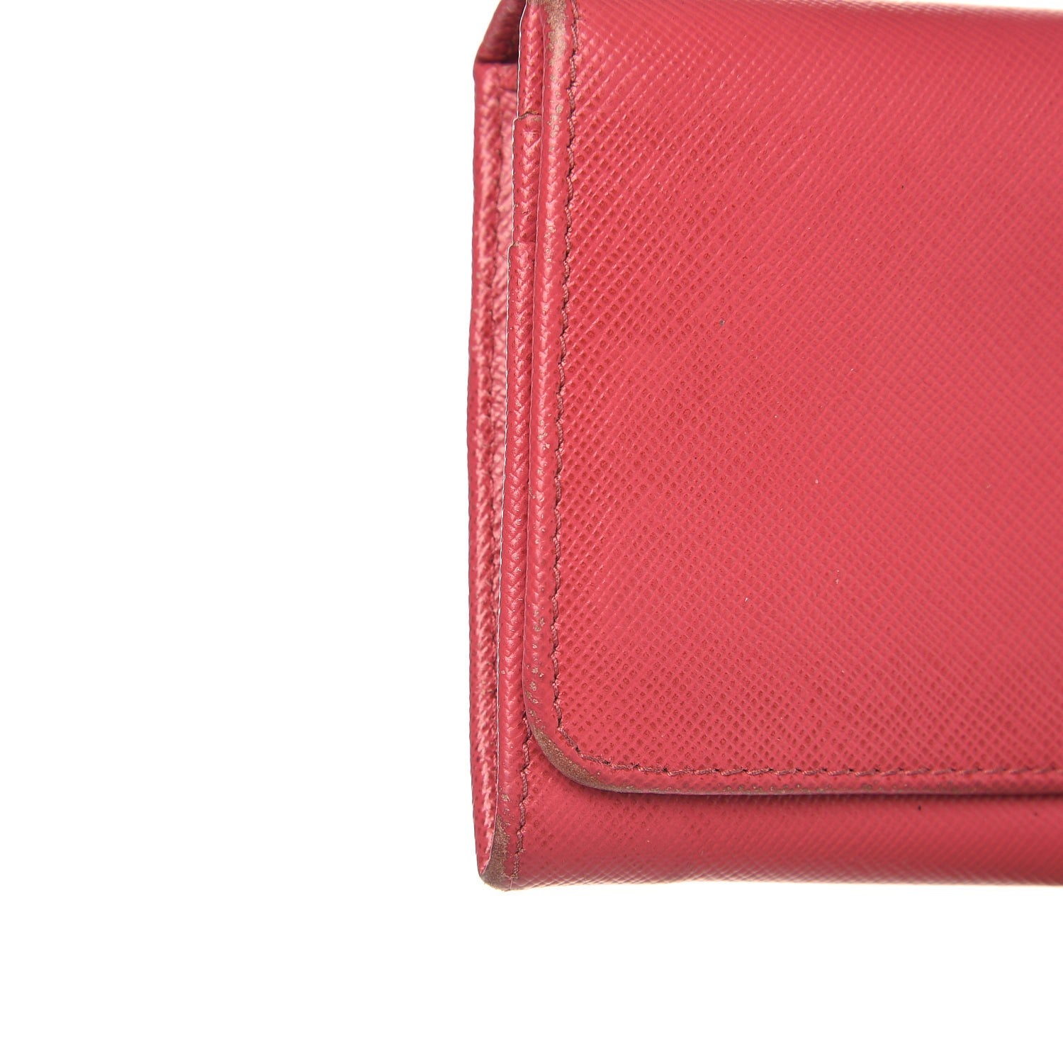 Prada Saffiano Metal Continental Flap Wallet Peonia 10 of 12