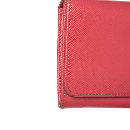 Prada Saffiano Metal Continental Flap Wallet Peonia 10 of 12
