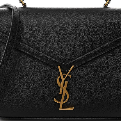 Saint Laurent Grain de Poudre Medium Classic Monogram Cassandra Top Handle Black Rouge Legion 7 of 9