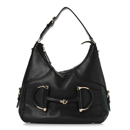 Gucci Calfskin Large Horsebit Web Hobo Black 1 of 9