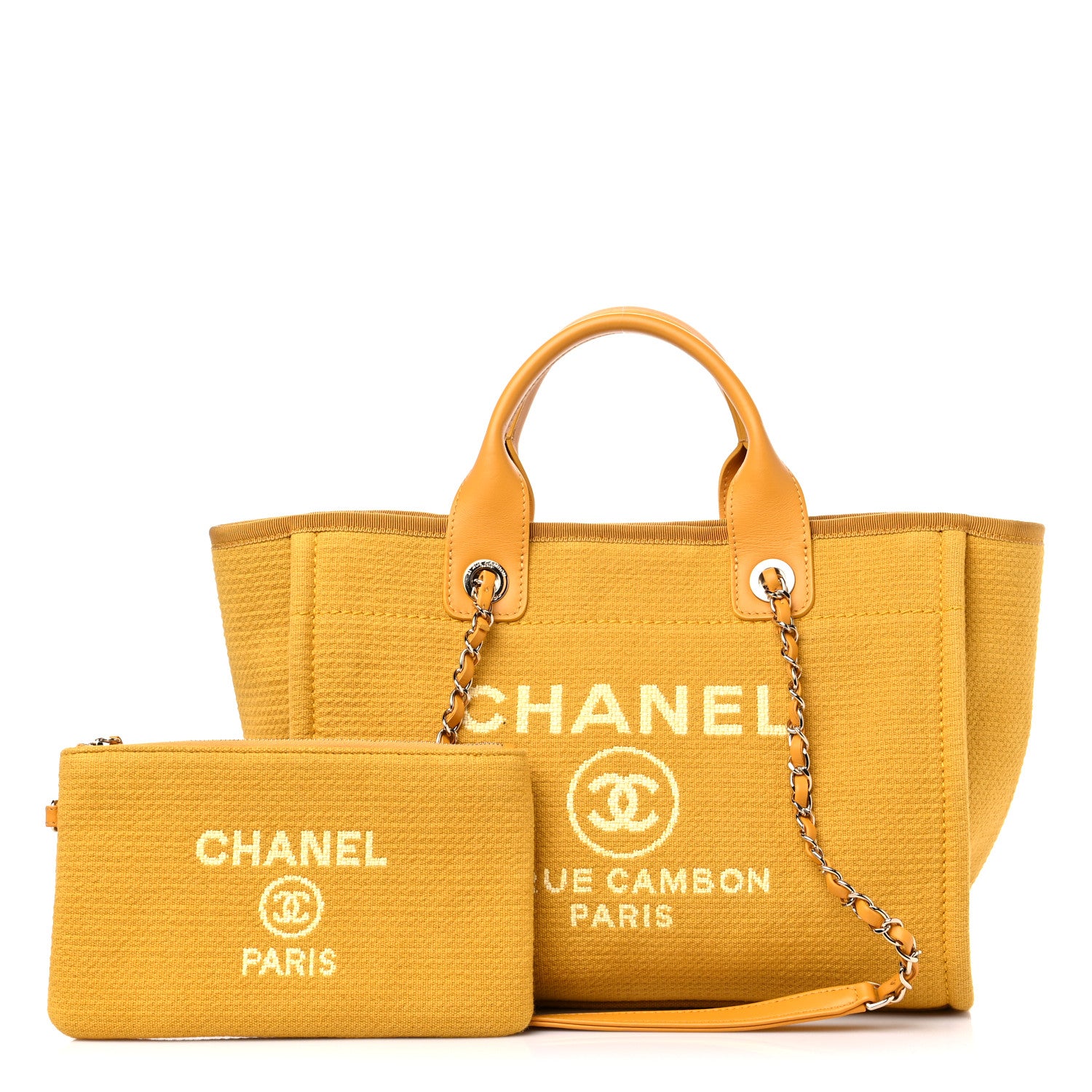 Chanel Mixed Fibers Small Deauville Tote Yellow 1 of 10