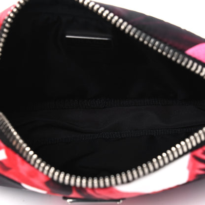 Prada Tessuto Soft Nylon Small Roses Print Convertible Crossbody Wristlet Pink 4 of 4