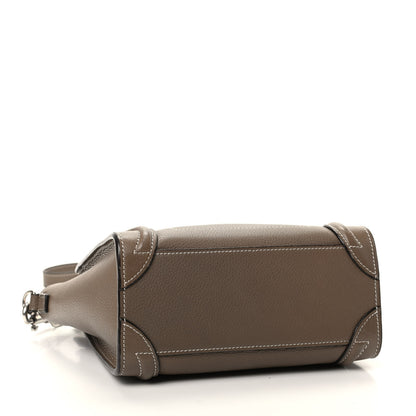 Celine Drummed Calfskin Nano Luggage Souris 4 of 9