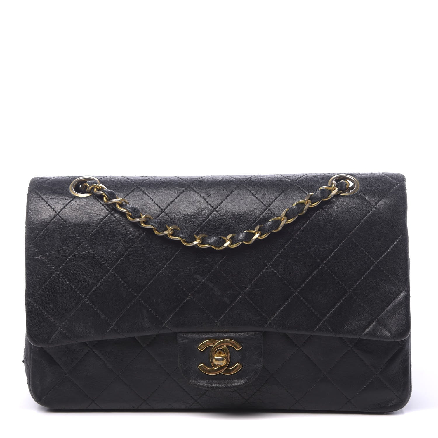 Chanel Lambskin Quilted Medium Double Flap Black 1 of 17