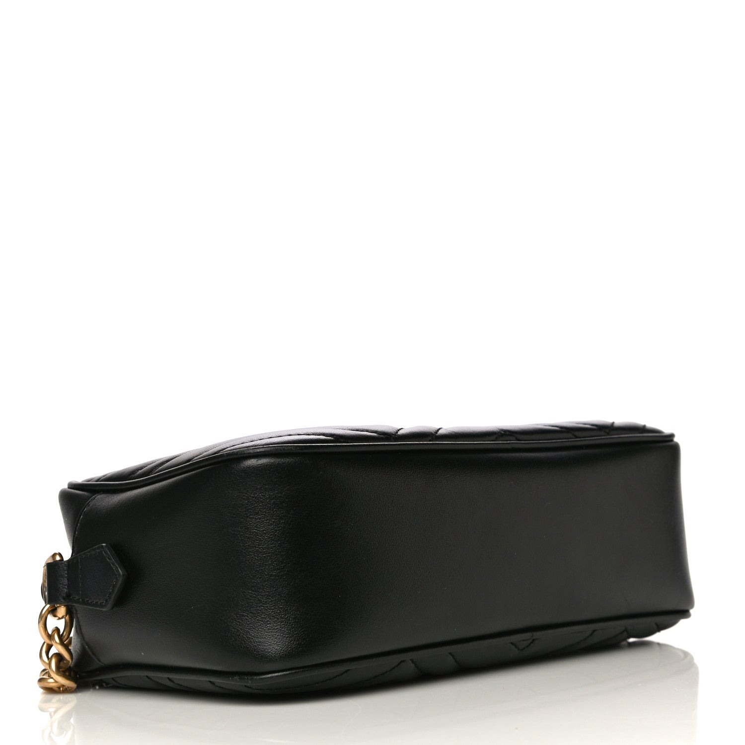 Gucci Calfskin Matelasse Small GG Marmont Chain Shoulder Bag Black 4 of 11
